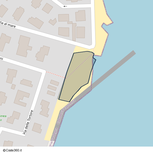Posizione della spiaggia Spiaggia nei pressi di Via al mare, Frutti d'Oro, Cabuderra/Capoterra, 09012