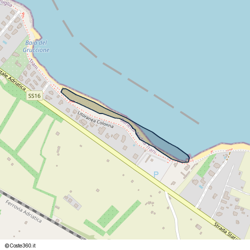 Posizione della spiaggia Spiaggia nei pressi di Litoranea Colonna, Trani, 76125