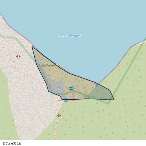Posizione della spiaggia Spiaggia nei pressi di Sentiero Cala Goloritzé, Baunei, 08040