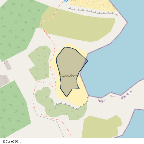 Posizione della spiaggia Spiaggia nei pressi di Strada Procaccia, Monopoli, 70043