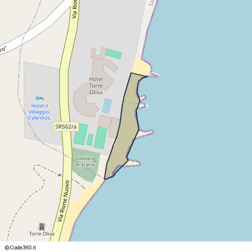 Posizione della spiaggia Spiaggia nei pressi di Via Rione Nuovo, Santa Marina, 84067