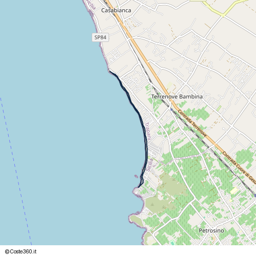 Posizione della spiaggia Spiaggia nei pressi di Contrada Fossarunza, Marsala, 91025