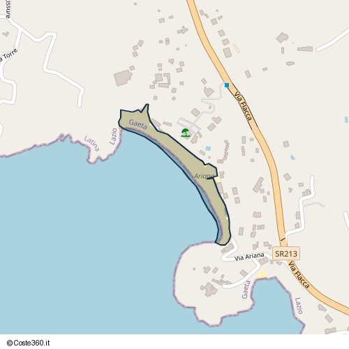 Posizione della spiaggia Spiaggia nei pressi di Via Flacca, Gaeta, 04024