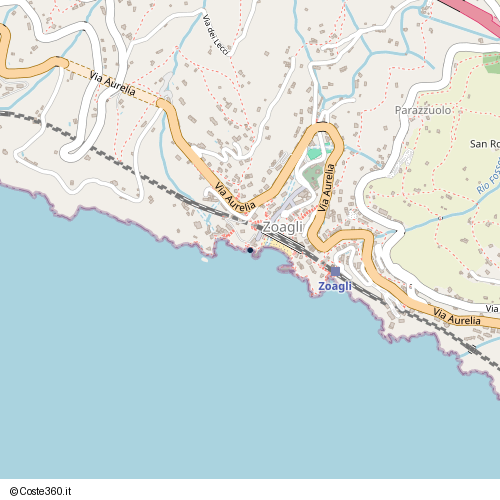 Posizione della spiaggia Spiaggia nei pressi di Passeggiata di Levante, Zoagli, 16035