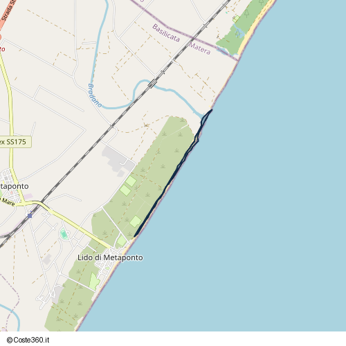 Posizione della spiaggia Spiaggia nei pressi di Via Santa Pelagina, Bernalda, 75012