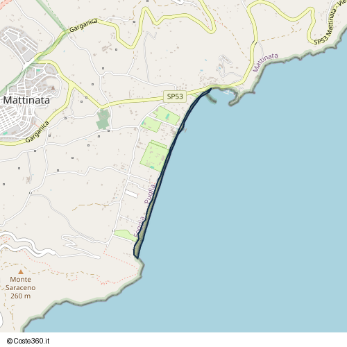 Posizione della spiaggia Spiaggia nei pressi di Mattinata