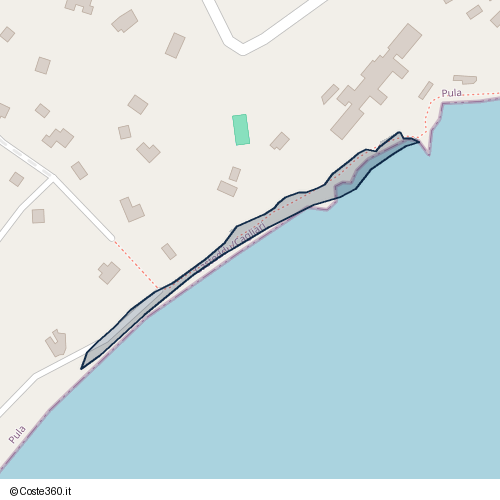 Posizione della spiaggia Spiaggia nei pressi di Pula, 09050