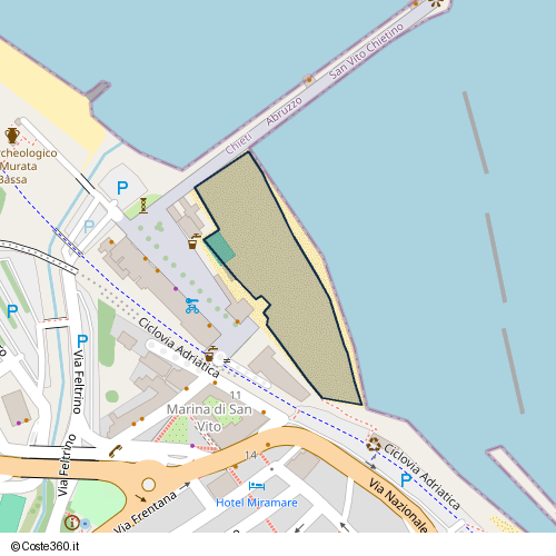 Posizione della spiaggia Spiaggia nei pressi di San Vito Chietino, 66038