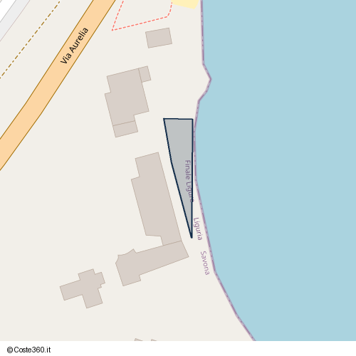 Posizione della spiaggia Spiaggia nei pressi di Via Aurelia, Finale Ligure, 17026