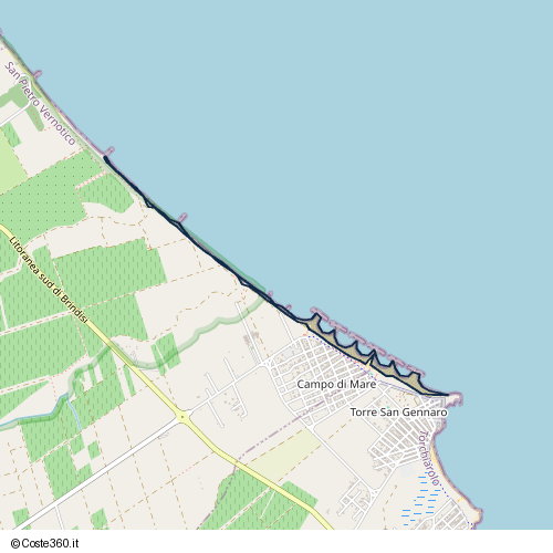 Posizione della spiaggia Spiaggia nei pressi di San Pietro Vernotico