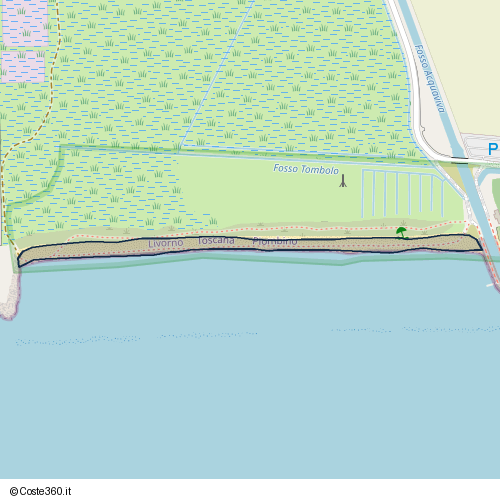 Posizione della spiaggia Spiaggia nei pressi di Piombino, 57025