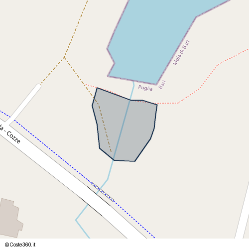 Posizione della spiaggia Spiaggia nei pressi di Mola di Bari, 70042