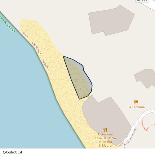 Posizione della spiaggia Spiaggia nei pressi di Via Giovanni Mazzella 57, Forio, 80075