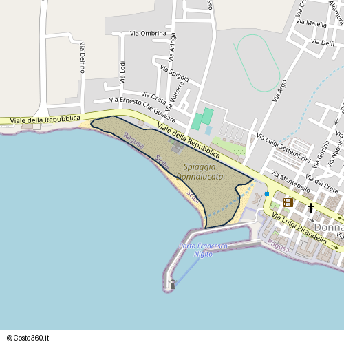 Posizione della spiaggia Spiaggia nei pressi di Lungomare Giuseppe Lentini, Scicli, 97018