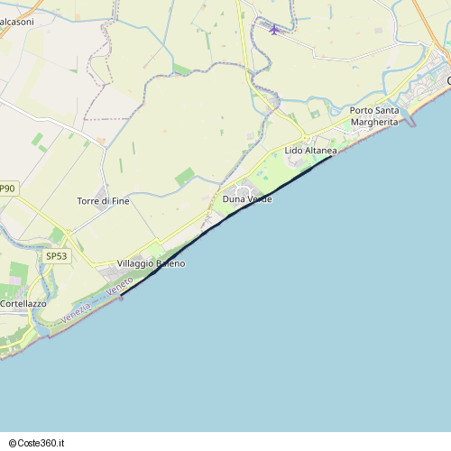 Posizione della spiaggia Spiaggia nei pressi di Via Selva Rosata 76, Caorle, 30021
