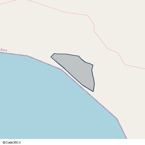 Posizione della spiaggia Spiaggia nei pressi di SP49, Bosa Marina, 08013