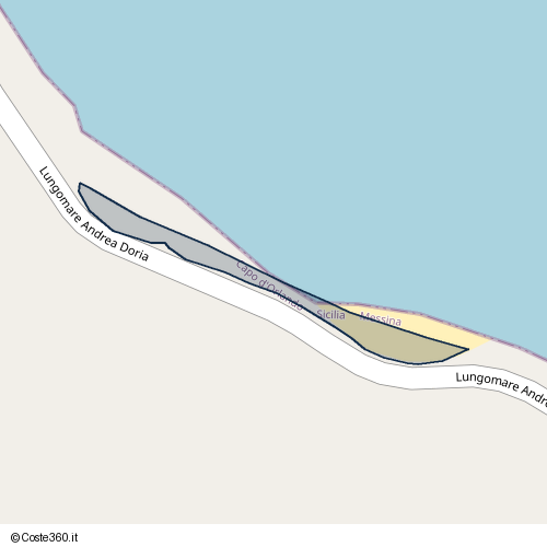 Posizione della spiaggia Spiaggia nei pressi di Lungomare Andrea Doria, Capo d'Orlando, 98071
