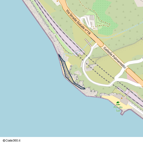 Posizione della spiaggia Spiaggia nei pressi di Via Strada Statale n°18, Intavolata, Acquappesa