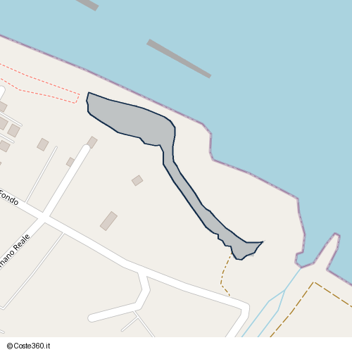 Posizione della spiaggia Spiaggia nei pressi di Via Rio Fondo, Termoli, 86039