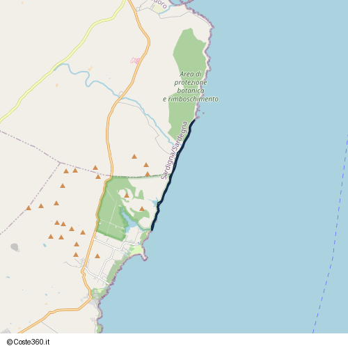 Posizione della spiaggia Spiaggia nei pressi di Via Sa Curcurica, Orosei, 08028