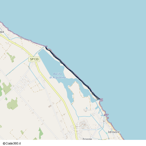 Posizione della spiaggia Spiaggia nei pressi di Lecce