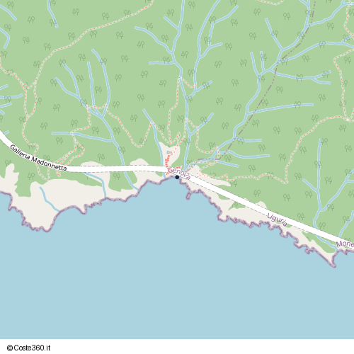 Posizione della spiaggia Spiaggia nei pressi di Strada delle Gallerie, Sestri Levante, 16030