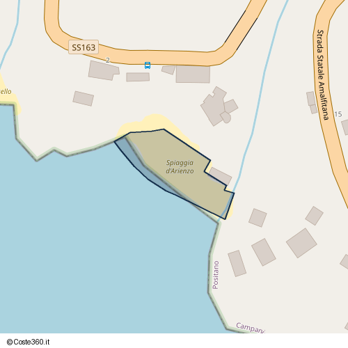 Posizione della spiaggia Spiaggia nei pressi di Strada Statale Amalfitana, Arienzo, 84017