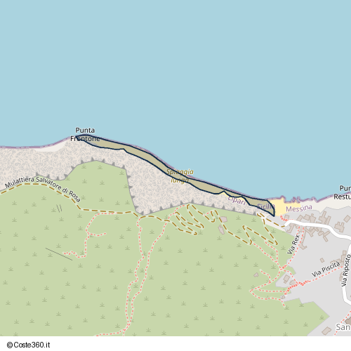 Posizione della spiaggia Spiaggia nei pressi di Mulattiera Salvatore di Rosa, Lipari, 98050