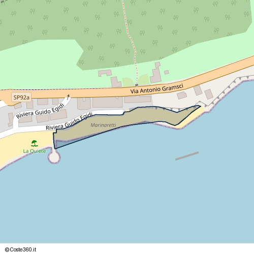 Posizione della spiaggia Spiaggia nei pressi di Riviera Guido Egidi, Nettuno, 00048