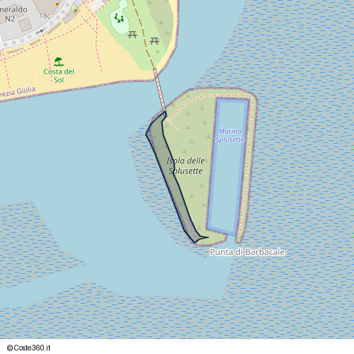 Posizione della spiaggia Spiaggia nei pressi di Viale dell'Orione, Grado, 34073