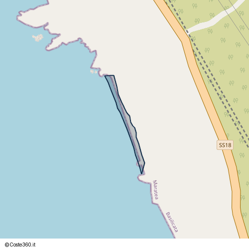 Posizione della spiaggia Spiaggia nei pressi di SS18, Maratea, 85046