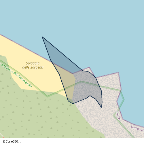Posizione della spiaggia Spiaggia nei pressi di Sentiero Cala Goloritzé, Baunei, 08040