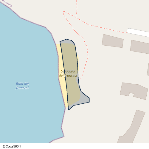 Posizione della spiaggia Spiaggia nei pressi di Bagheria, 90011