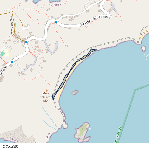 Posizione della spiaggia Spiaggia nei pressi di Ponza, 04027
