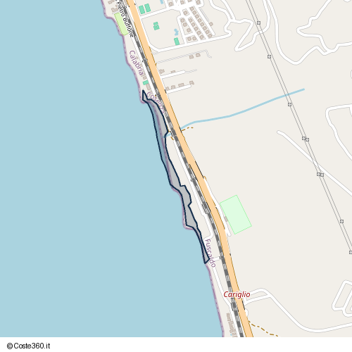 Posizione della spiaggia Spiaggia nei pressi di Fuscaldo, 87024