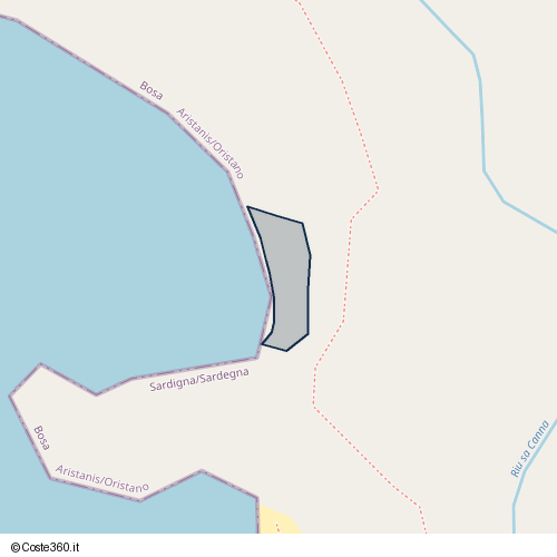 Posizione della spiaggia Spiaggia nei pressi di SP49, Bosa, 08013