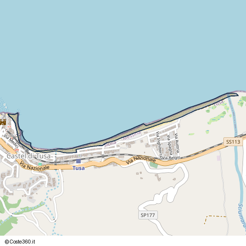 Posizione della spiaggia Spiaggia nei pressi di Castel di Tusa, 98079