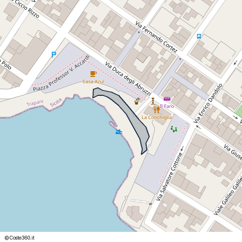 Posizione della spiaggia Spiaggia nei pressi di Campobello di Mazara, 91021