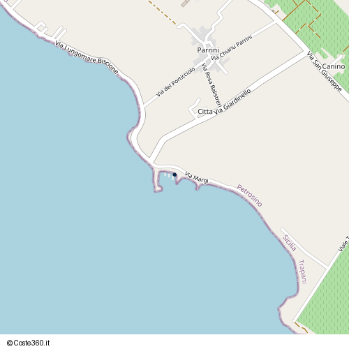 Posizione della spiaggia Spiaggia nei pressi di Via Margi, Petrosino, 91032