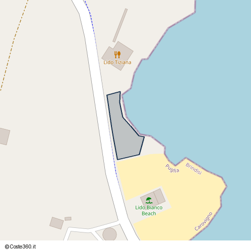 Posizione della spiaggia Spiaggia nei pressi di Carovigno, 72012