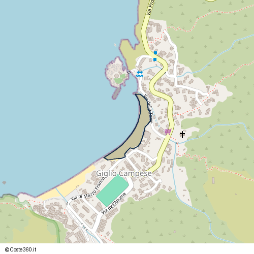 Posizione della spiaggia Spiaggia nei pressi di Giglio Campese, 58012