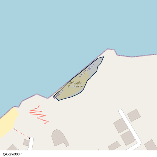 Posizione della spiaggia Spiaggia nei pressi di Via Giovanni XXIII, Parghelia, 89862