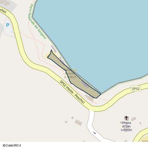 Posizione della spiaggia Spiaggia nei pressi di SP 52, Vieste, 71019