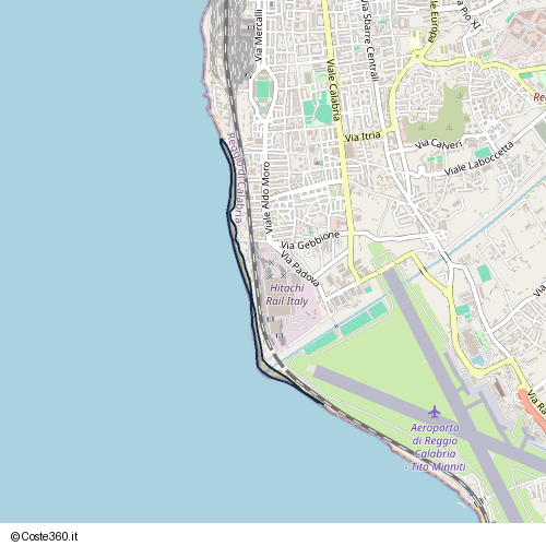 Posizione della spiaggia Spiaggia nei pressi di Via Gebbione, Reggio di Calabria, 89132