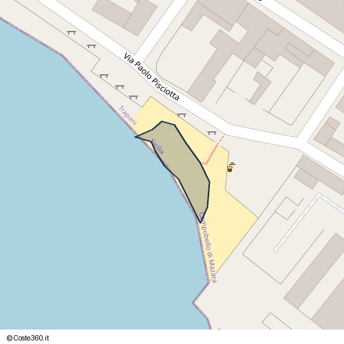 Posizione della spiaggia Spiaggia nei pressi di Via Paolo Pisciotta, Campobello di Mazara, 91021