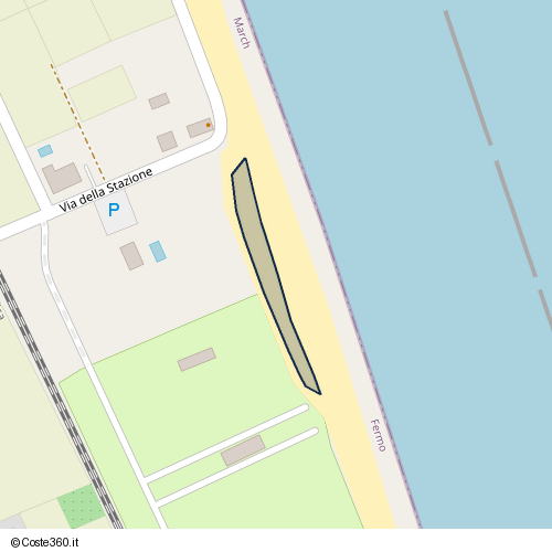 Posizione della spiaggia Spiaggia nei pressi di Strada Statale 16 Adriatica, Fermo, 63824