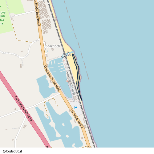 Posizione della spiaggia Spiaggia nei pressi di Potenza Picena, 62018