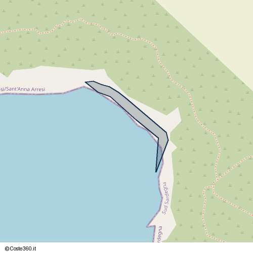 Posizione della spiaggia Spiaggia nei pressi di Arresi/Sant'Anna Arresi, 09010