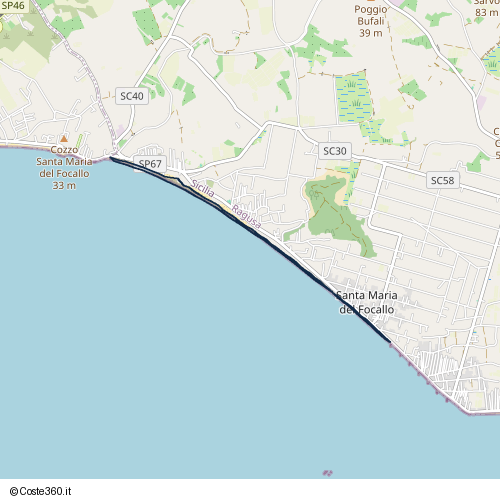 Posizione della spiaggia Spiaggia nei pressi di Strada provinciale Pozzallo-Marza, Ispica, 97014