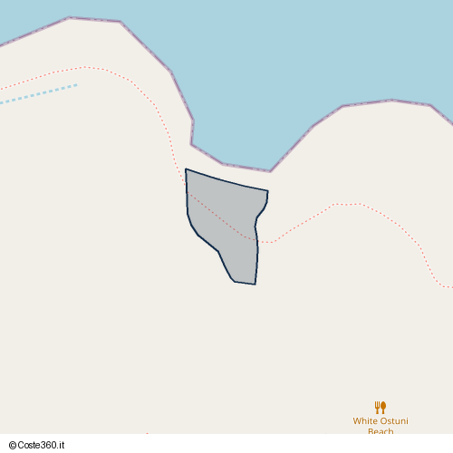 Posizione della spiaggia Spiaggia nei pressi di Strada Comunale n.175 - Procaccio in Monticelli, Ostuni, 72017